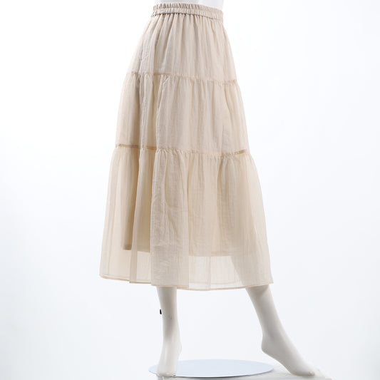 シアーリップストップティアードスカート