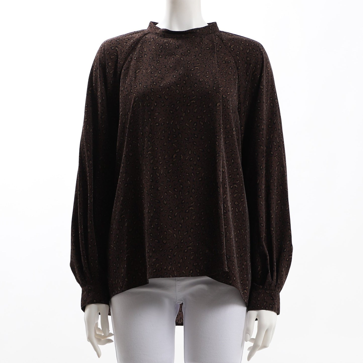 レオパードスタンドカラーブラウス