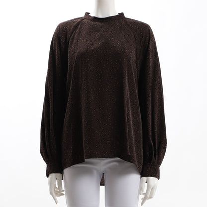 レオパードスタンドカラーブラウス