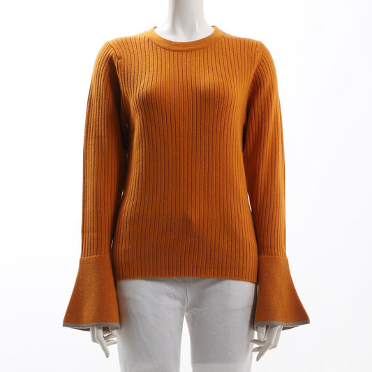 バイカラーフレアスリーブニット