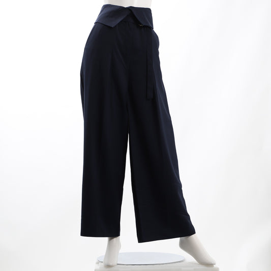ウエスト折り返しデザインワイドパンツ