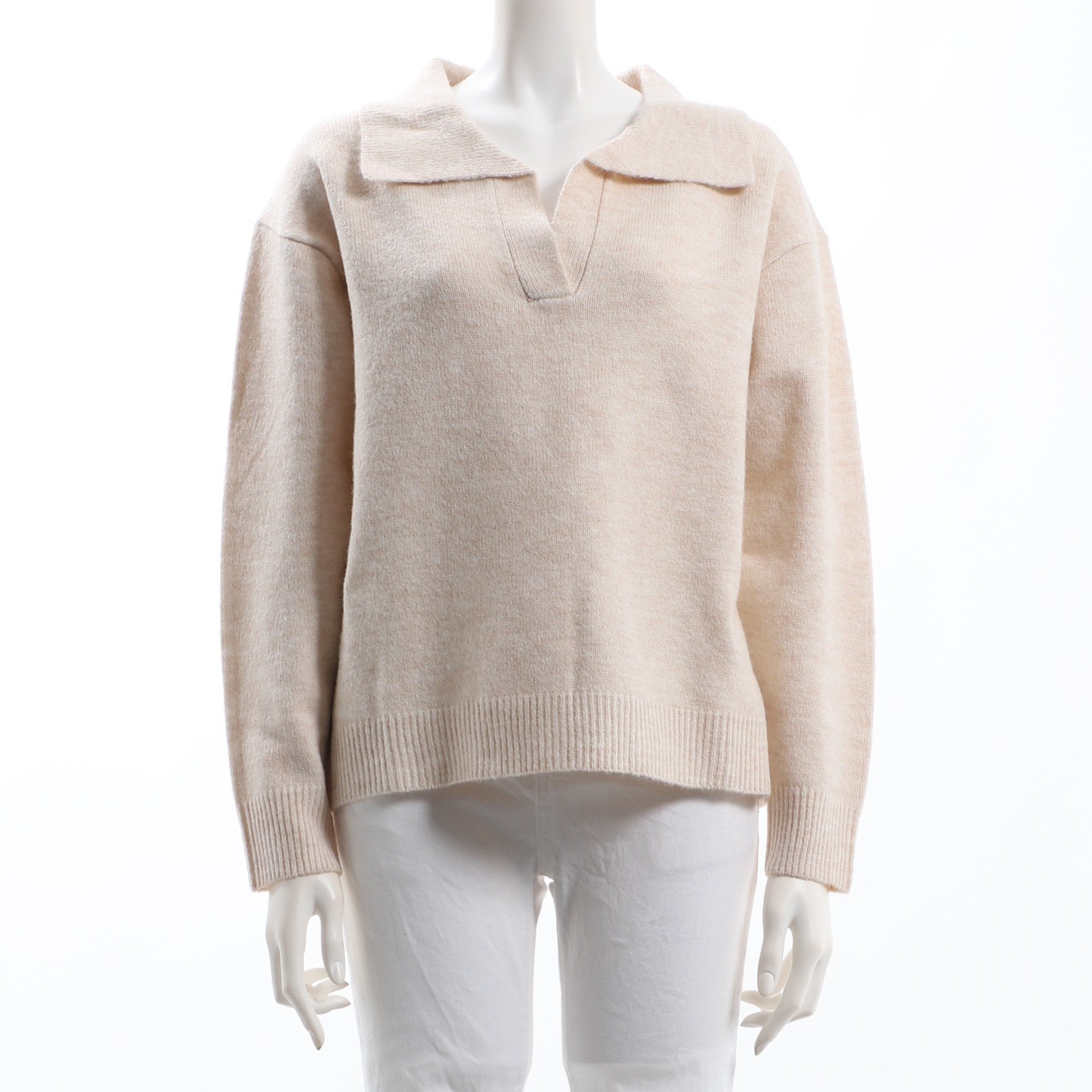 ドロップショルダー襟付きニット