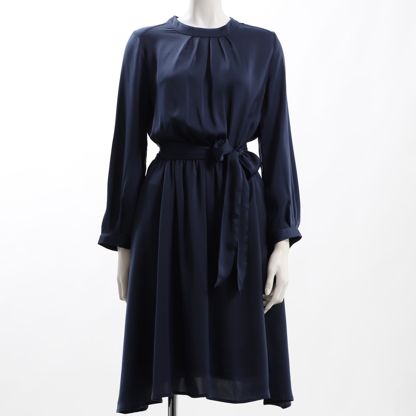 裾デザインウエストリボンワンピース