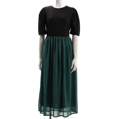 幾何学プリントドッキングワンピース