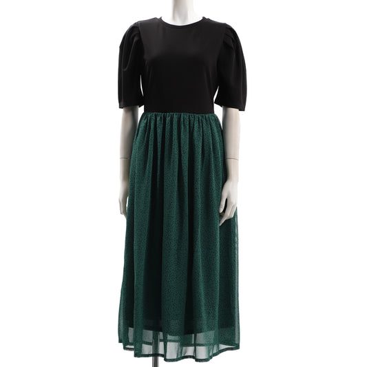 幾何学プリントドッキングワンピース