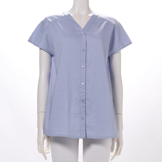 リネンライクVネックブラウス