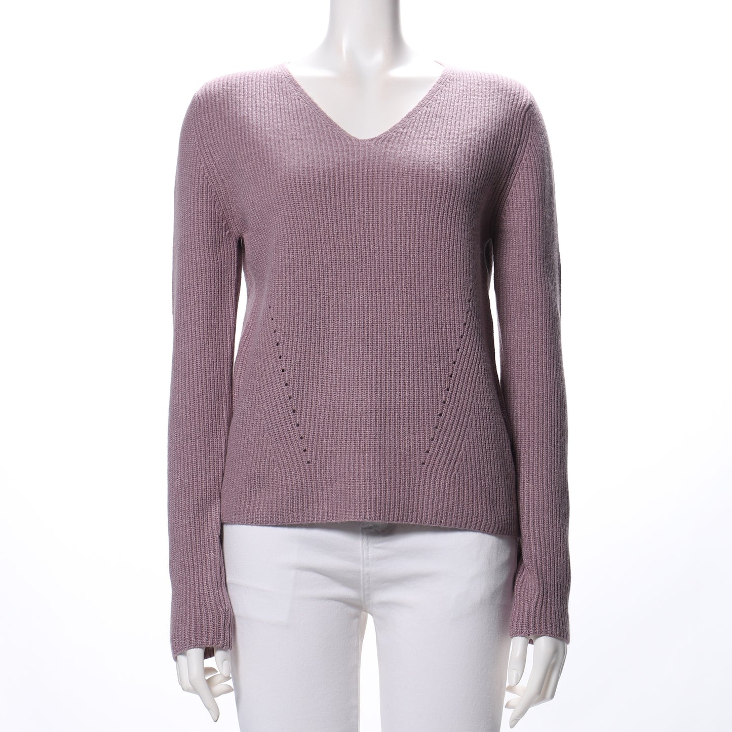 片畦アイレットVネックニット