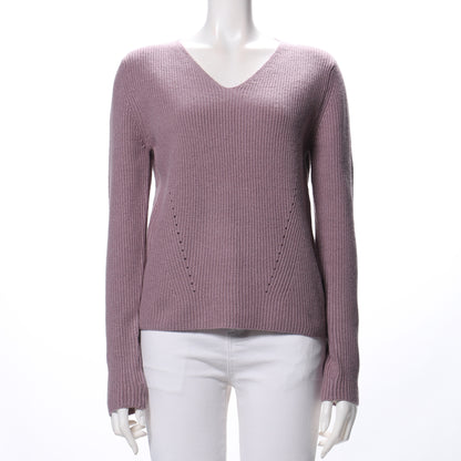片畦アイレットVネックニット