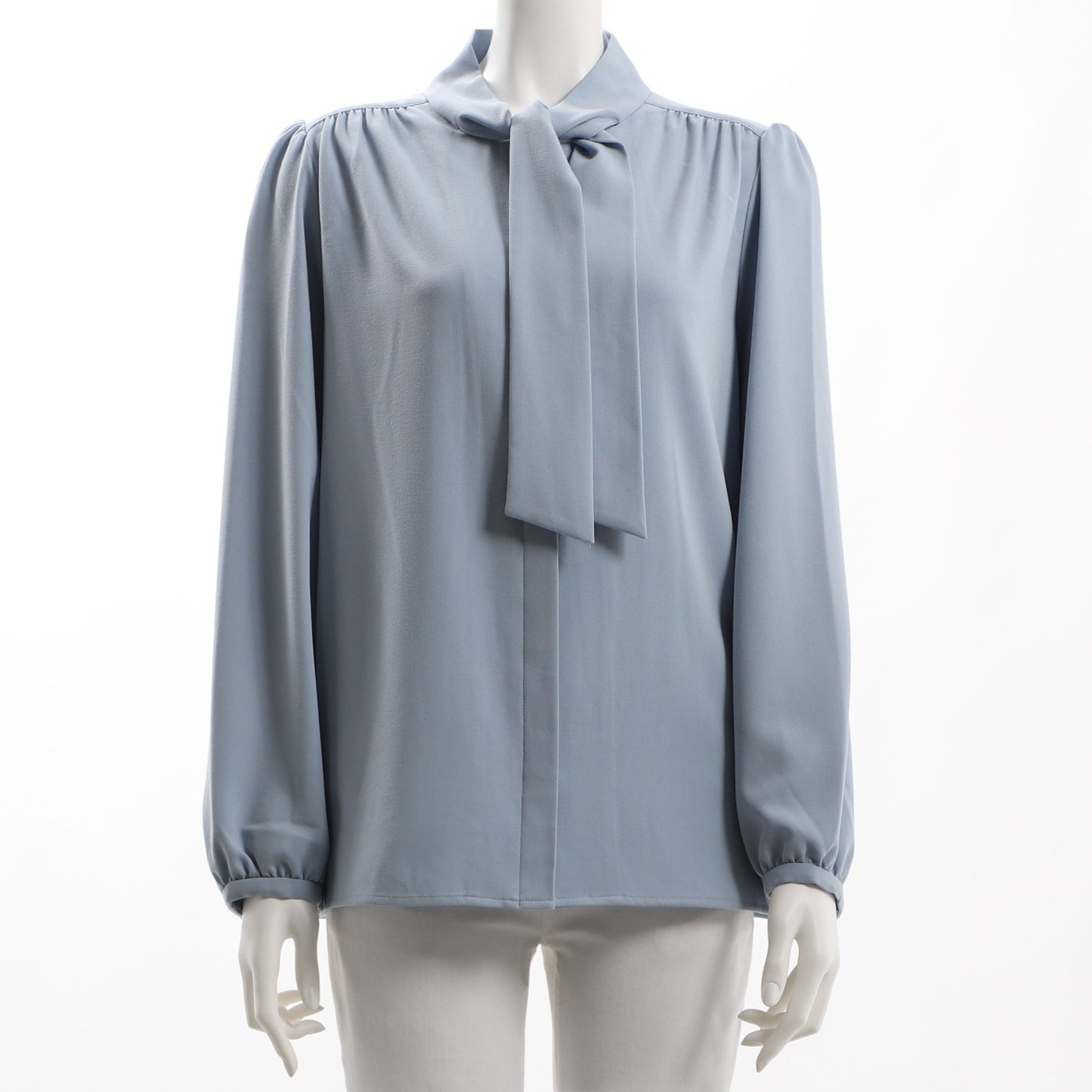 ギャザーボウタイブラウス