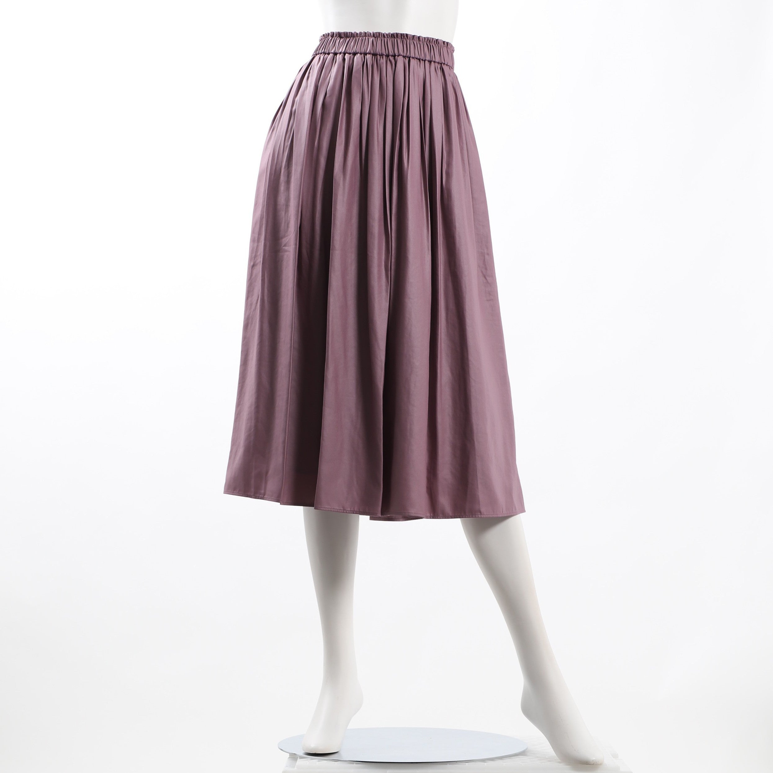 レザーライクギャザーフレアスカート