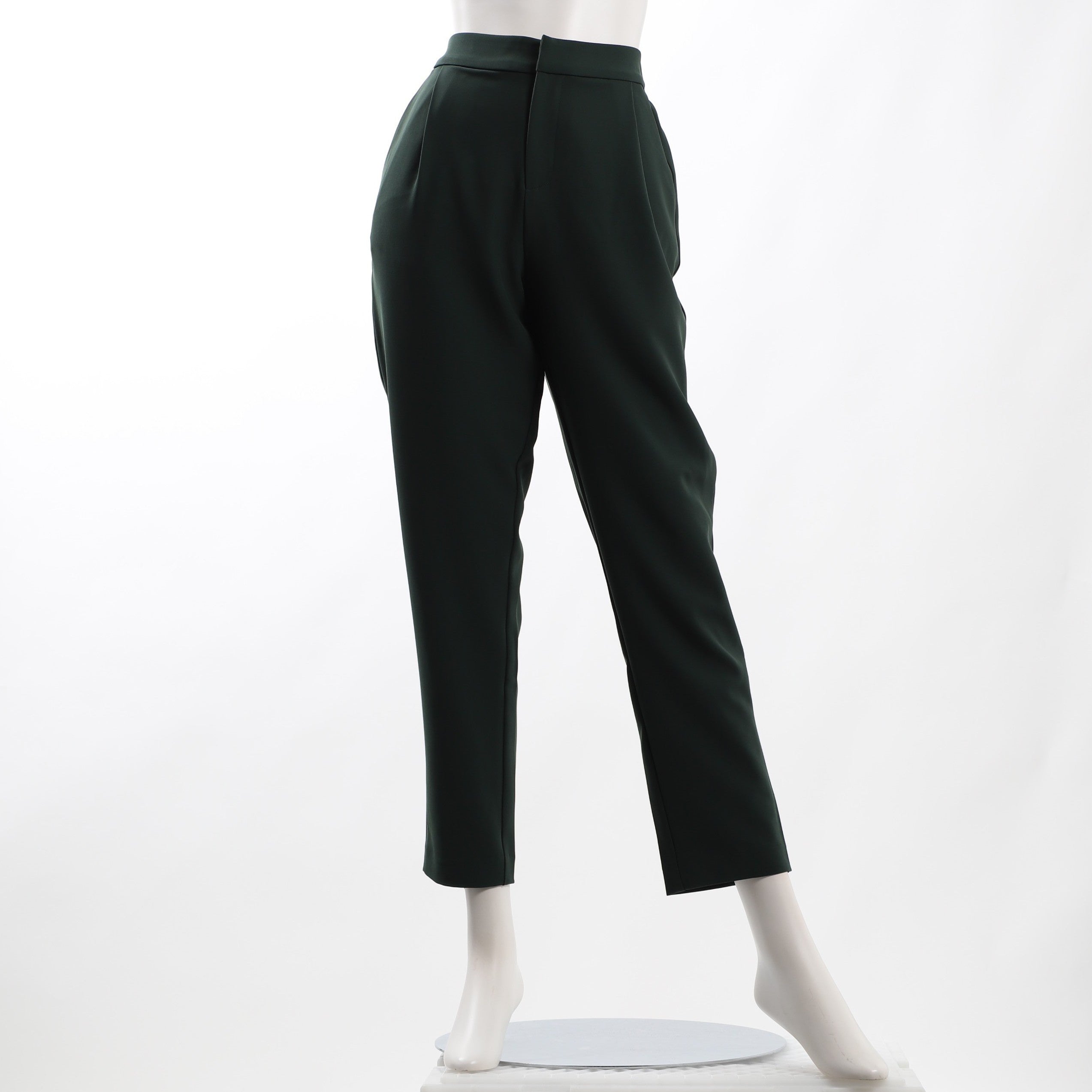 ウィンドウペン柄タックデザインテーパードパンツ