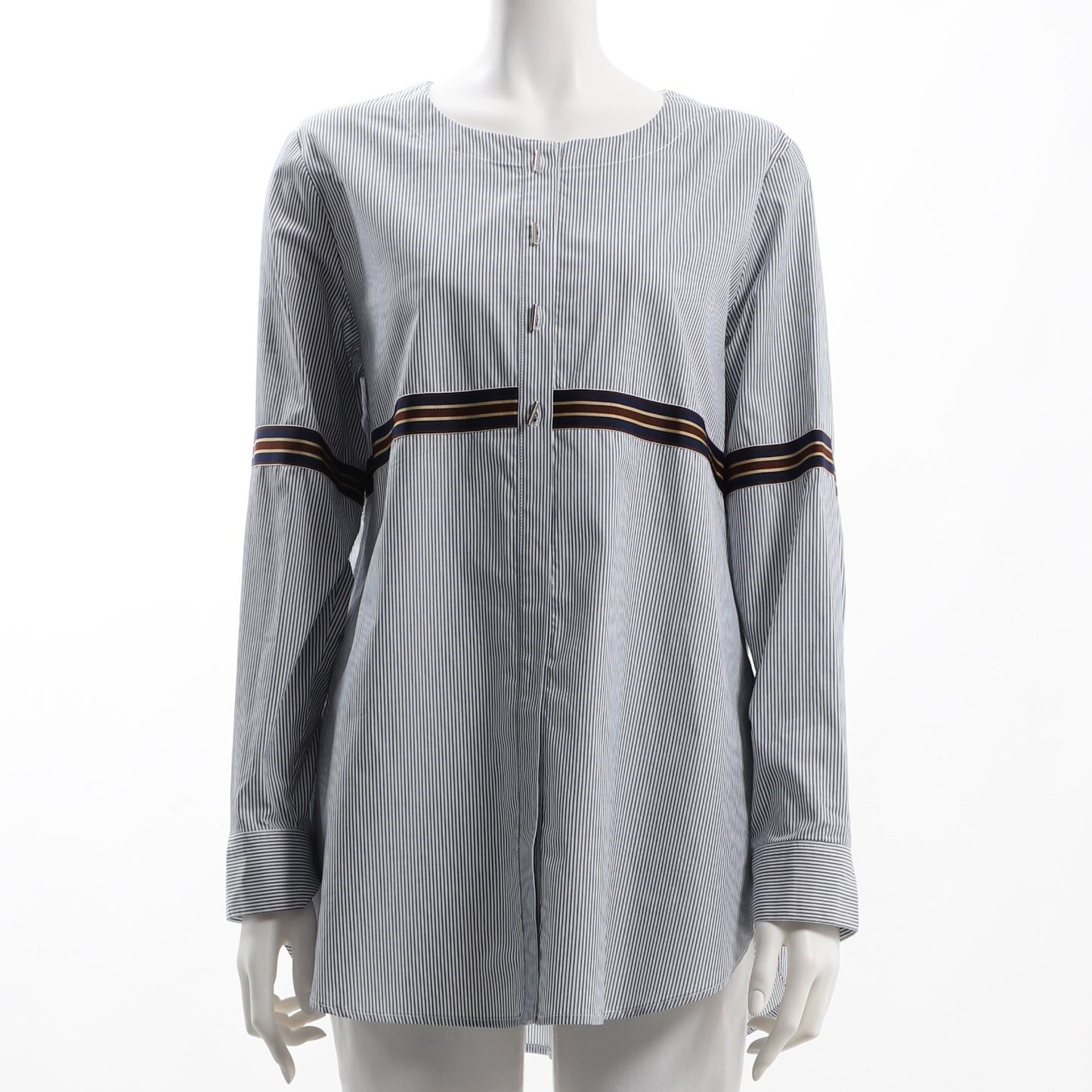 綿先染ストライプシャツ