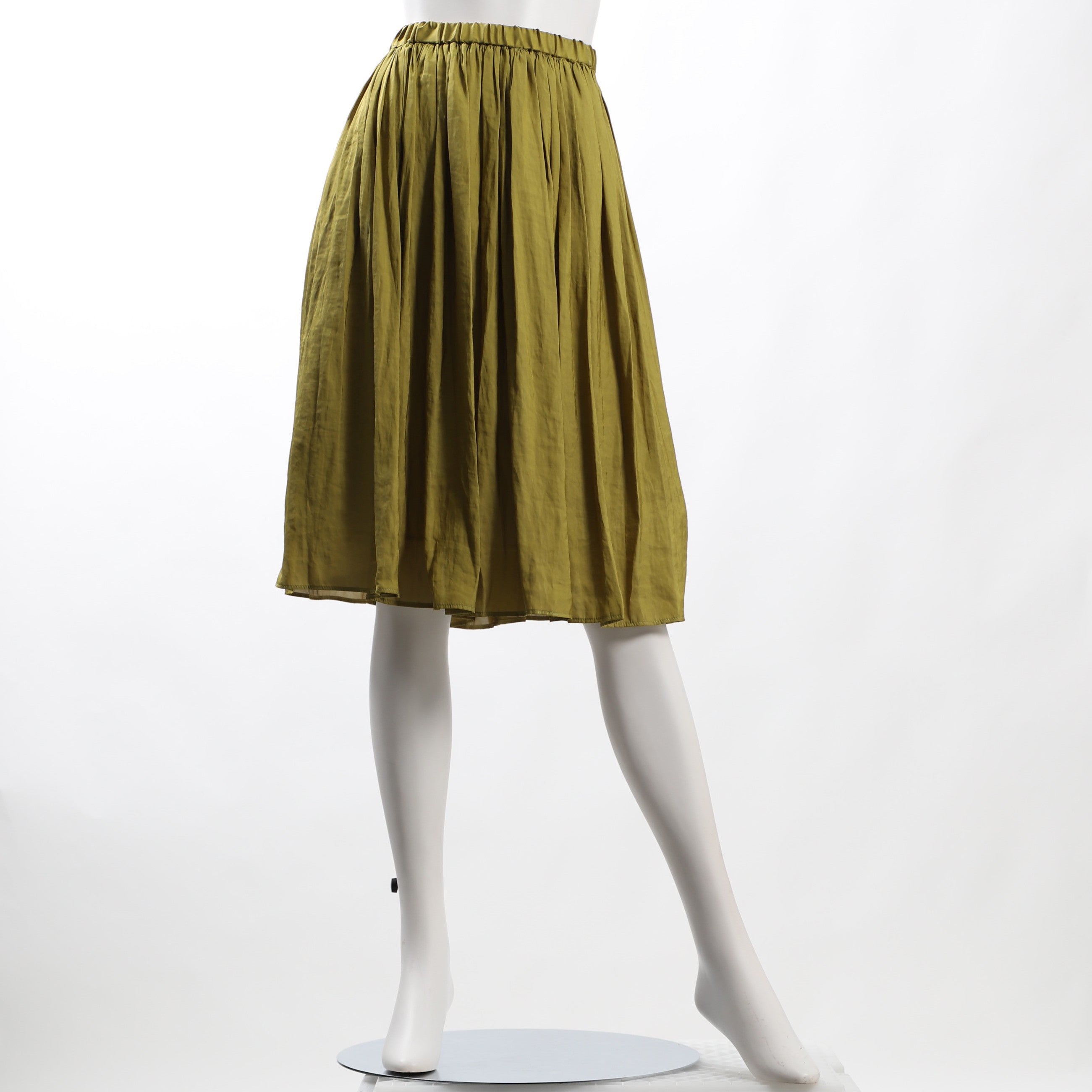 ヴィンテージサテンギャザーフレアスカート