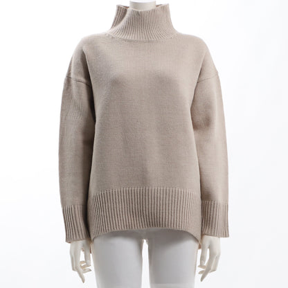 バックスリットデザインドロップショルダーニット