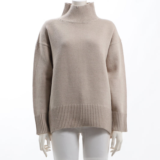 バックスリットデザインドロップショルダーニット