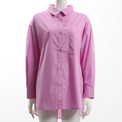 シンプルデザインシャツカラーブラウス