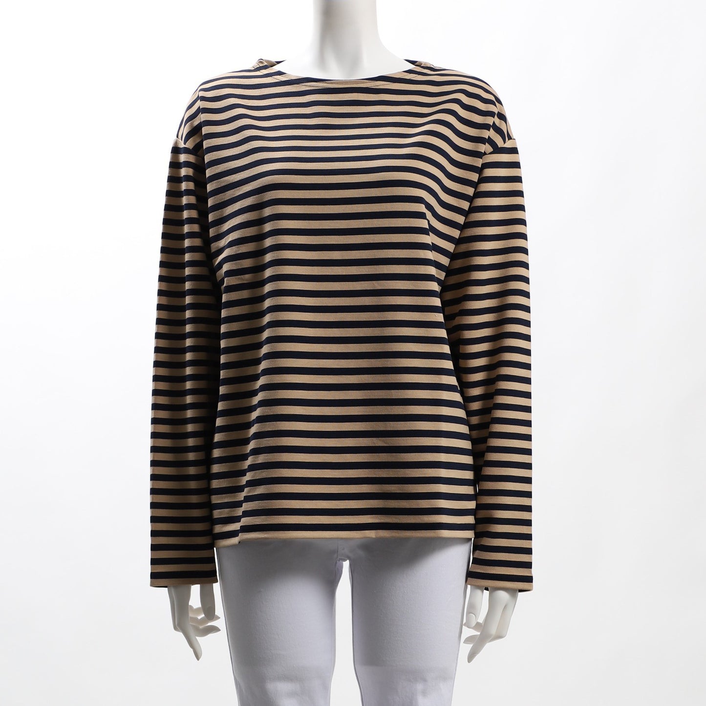 ボーダー柄ドロップショルダーカットソー