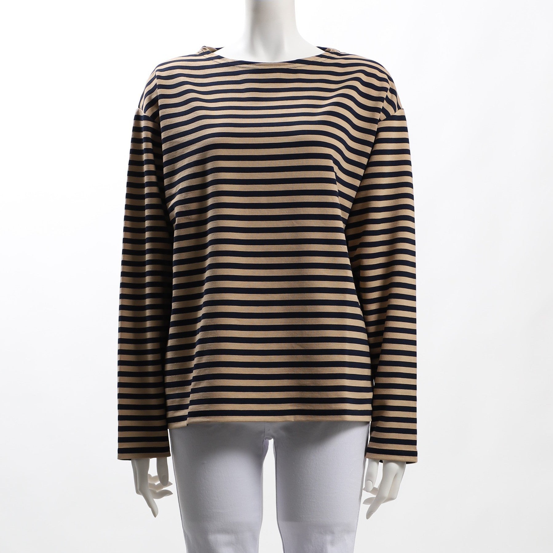 ボーダー柄ドロップショルダーカットソー