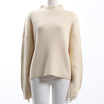 リブ編みオフネックニット