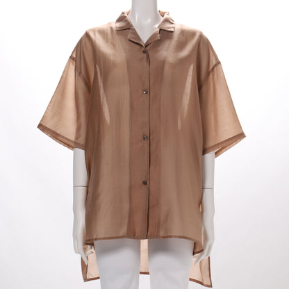 シアー素材オープンカラーシャツ