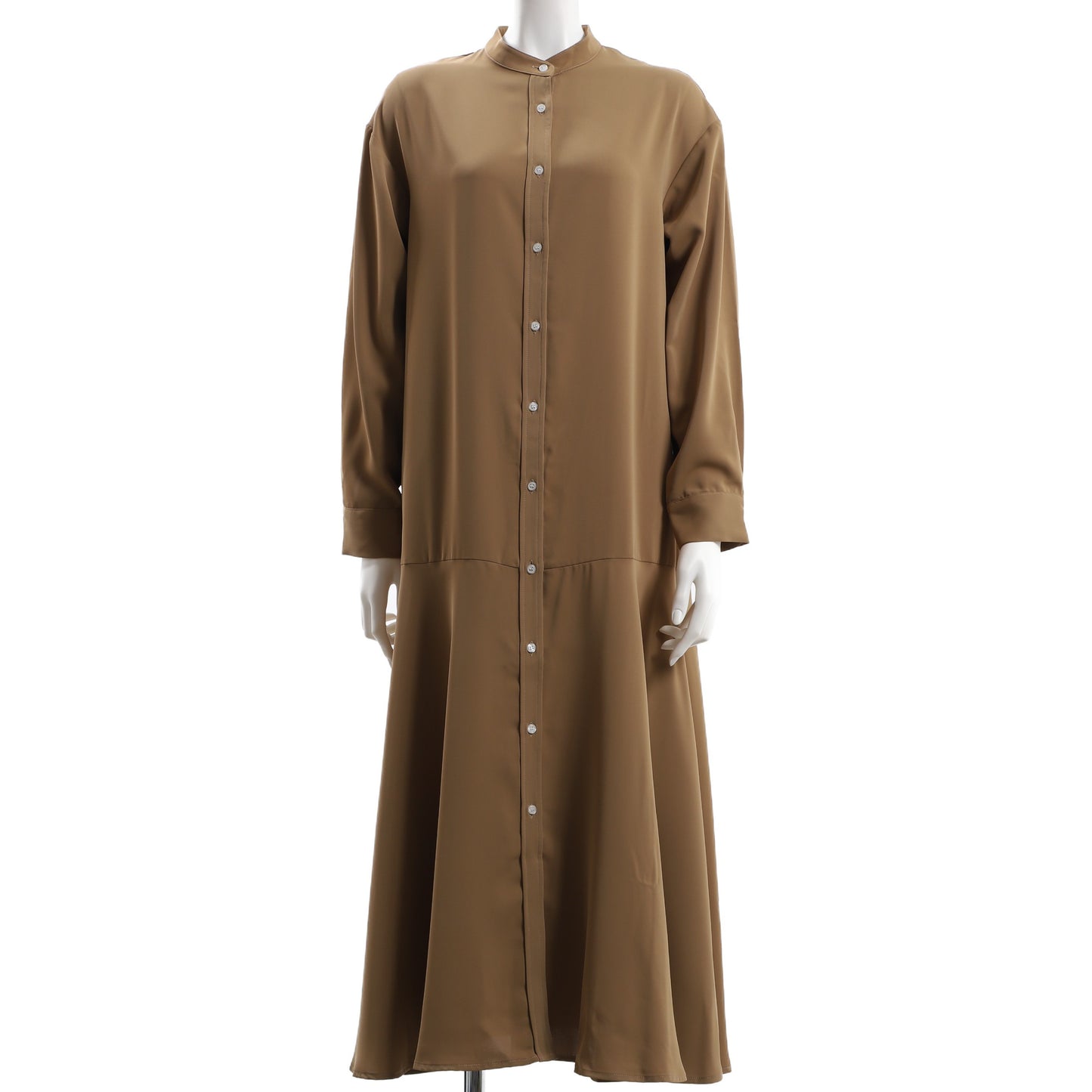 切り替えフレアラインフロントボタンワンピース