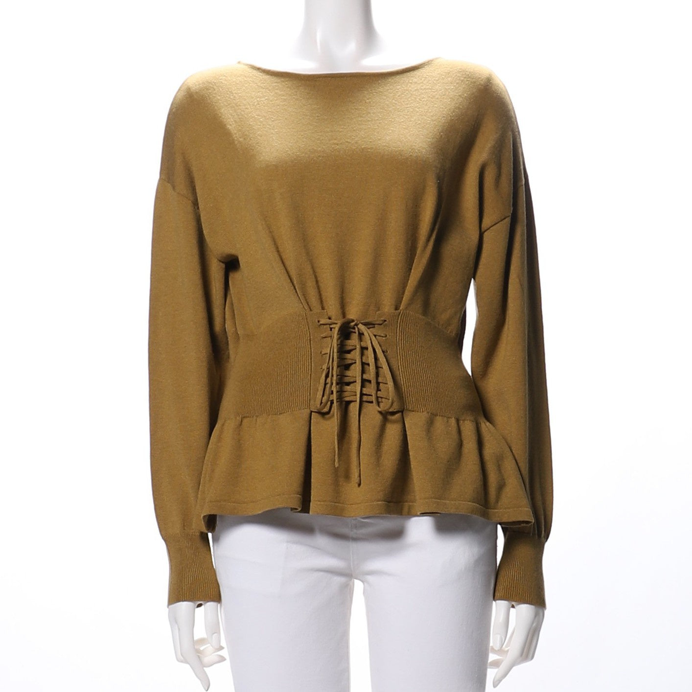 ウエストレースアップデザインニット