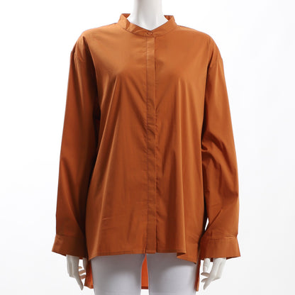 バックテールデザインバンドカラーシャツ