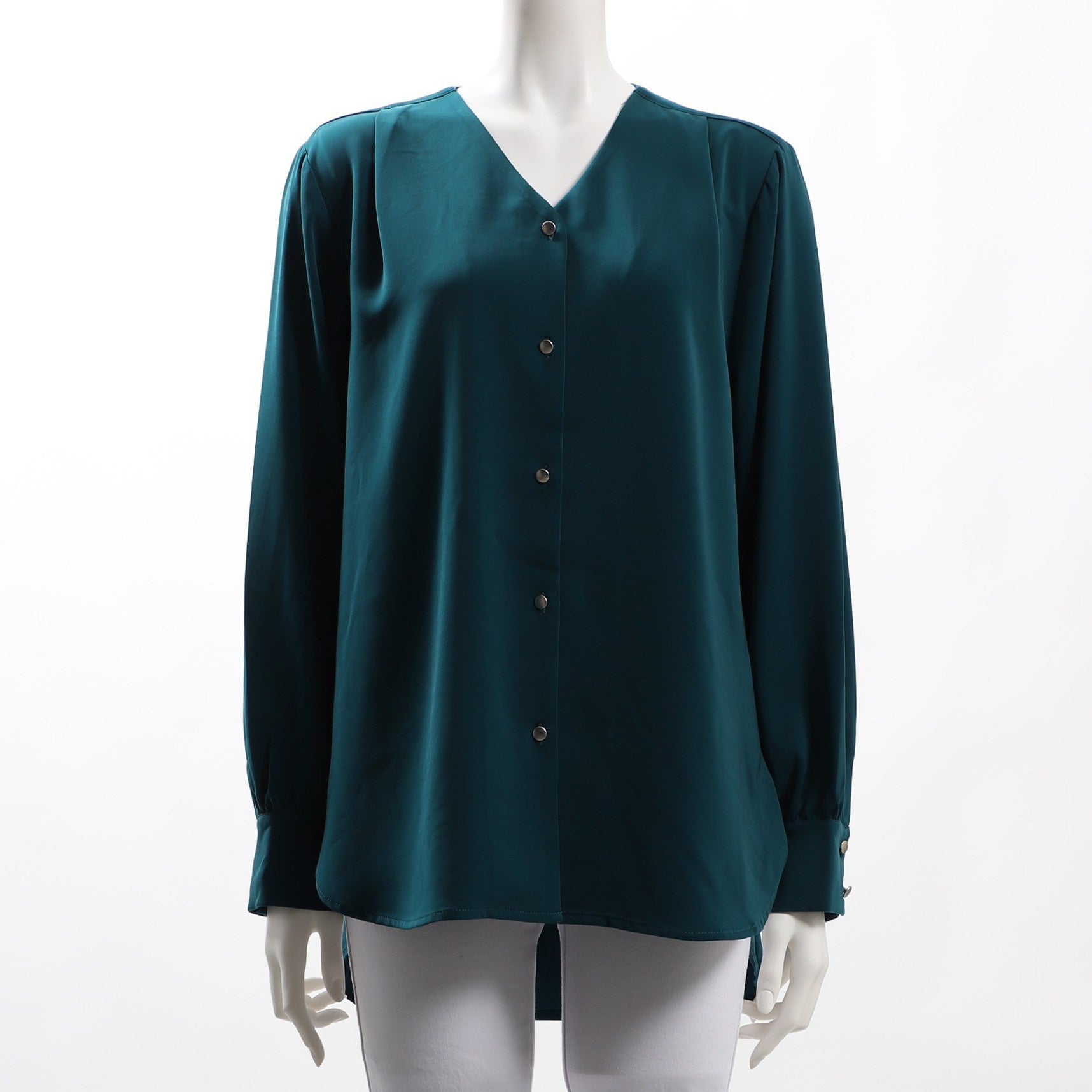 ショルダータックデザイン前開きブラウス