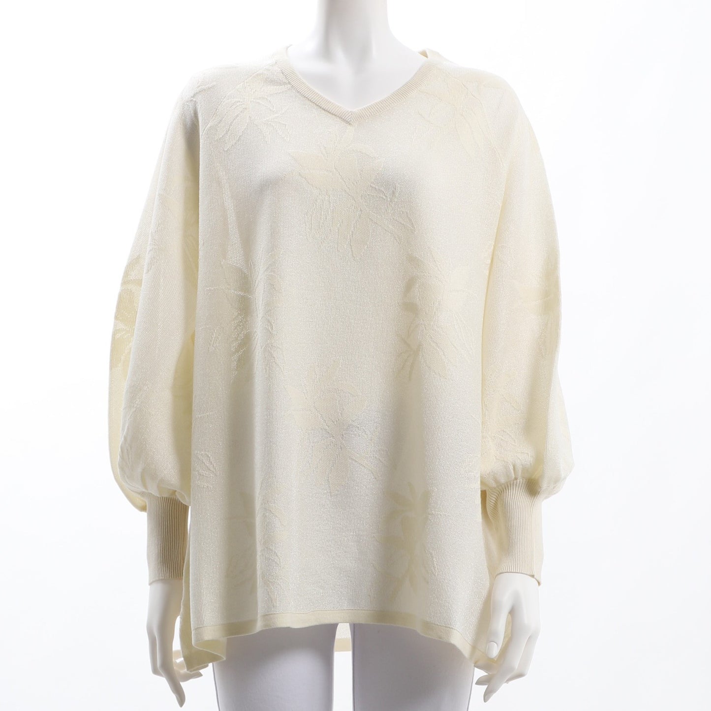 リーフジャガード花柄ニット