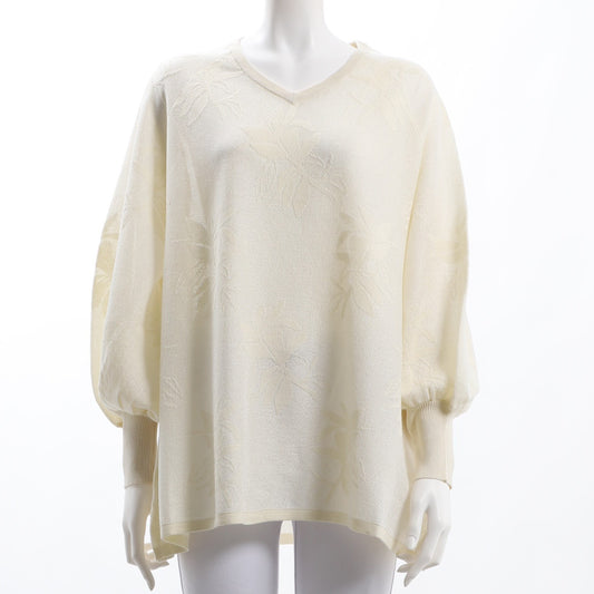 リーフジャガード花柄ニット