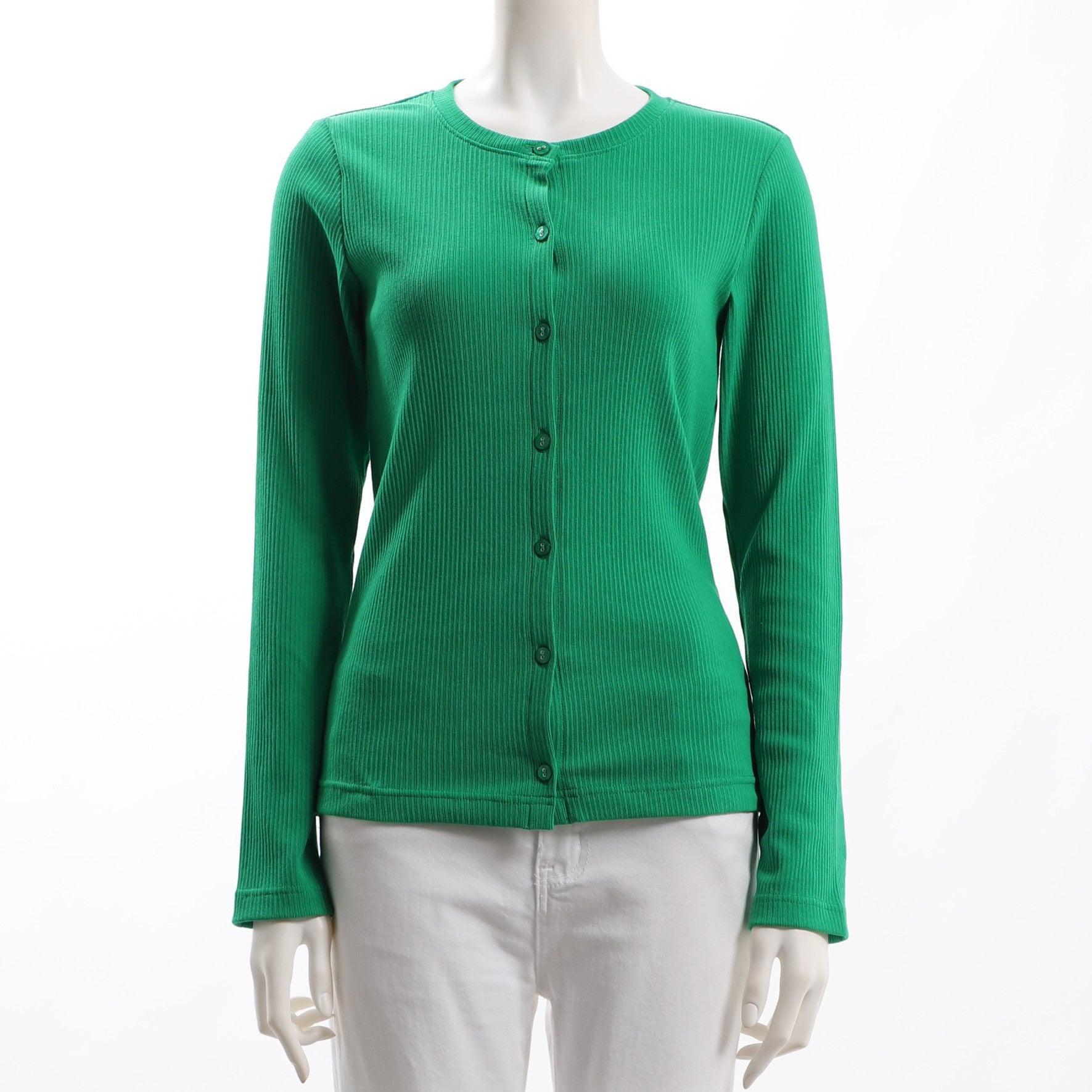 シンプルラウンドネックカーディガン