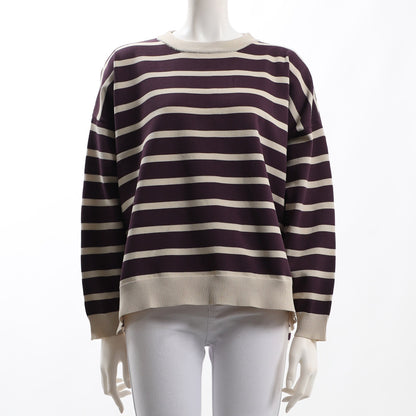 ドロップショルダーボーダー柄ニット