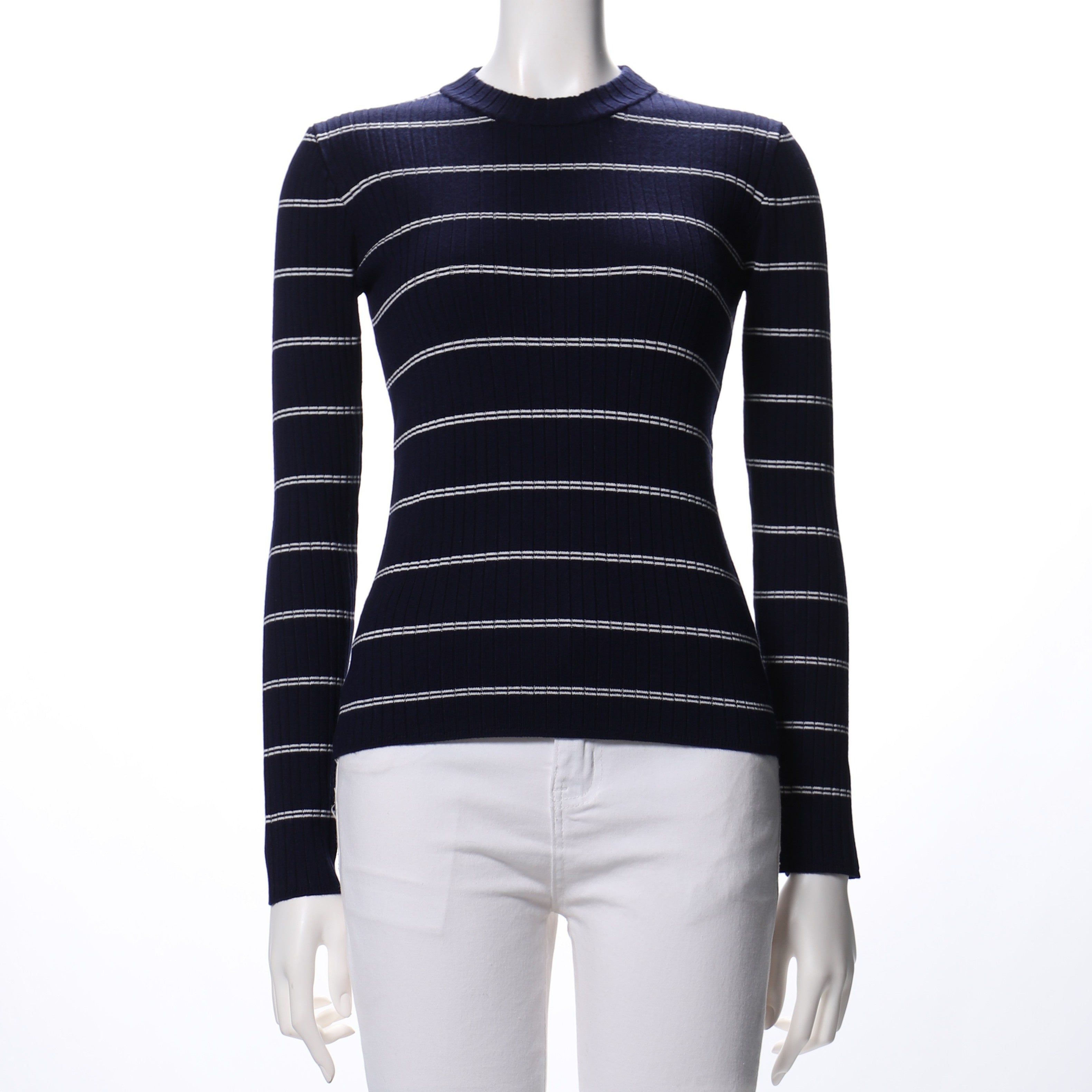 ボーダーリブニットプルオーバー