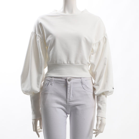 ボリュームスリーブボートネックカットソー