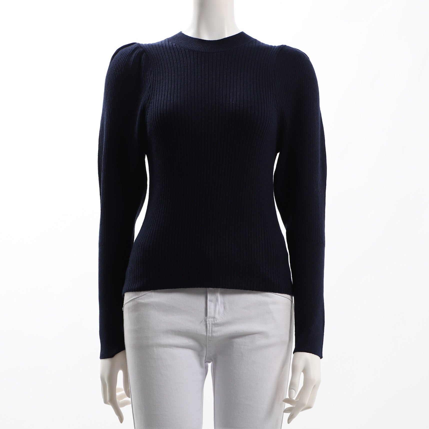 パフスリーブリブニット