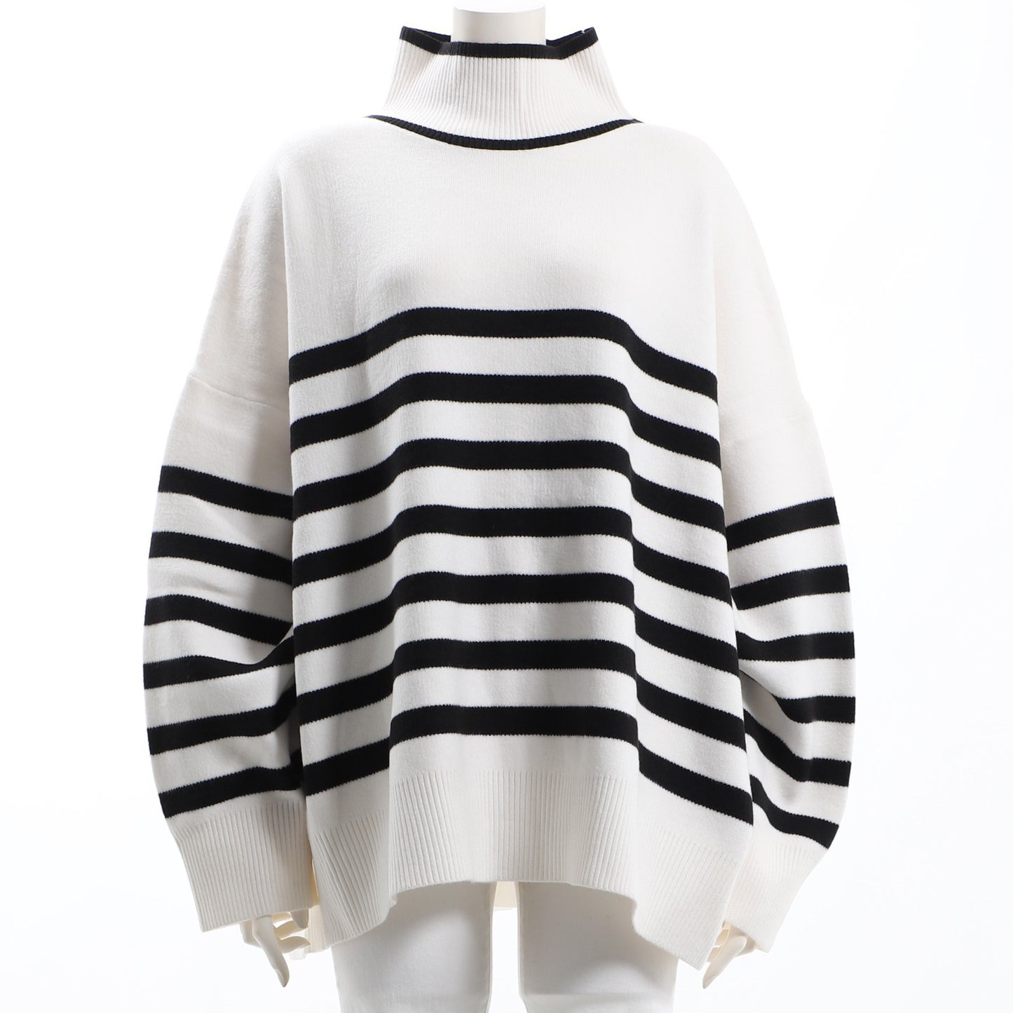 ボーダーバックスリットハイゲージニット