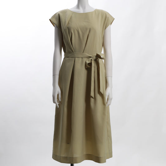 前後タックリボンベルト付きワンピース