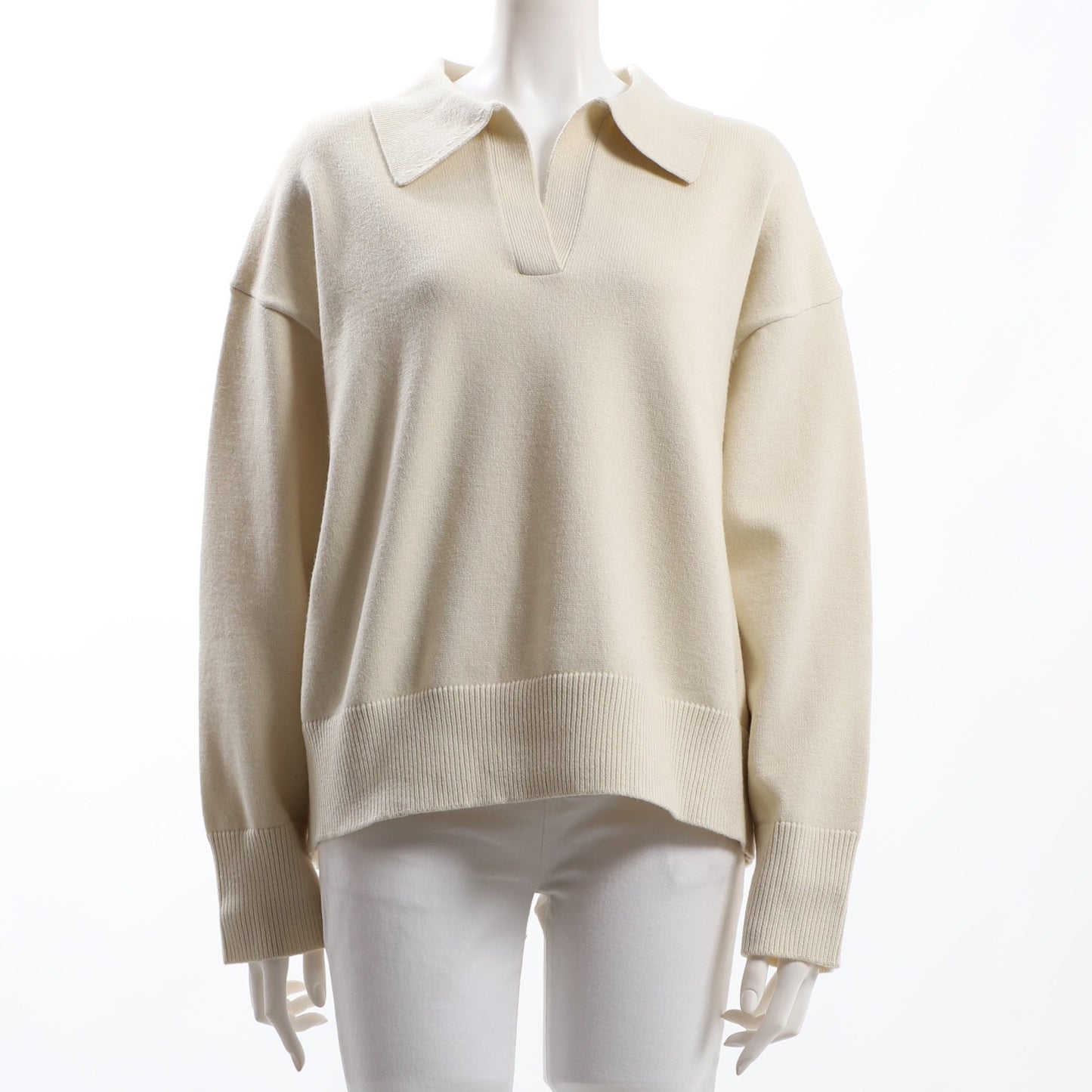 スキッパーネックドロップショルダーニット