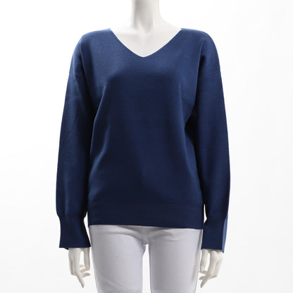 袖スリットVネックニット