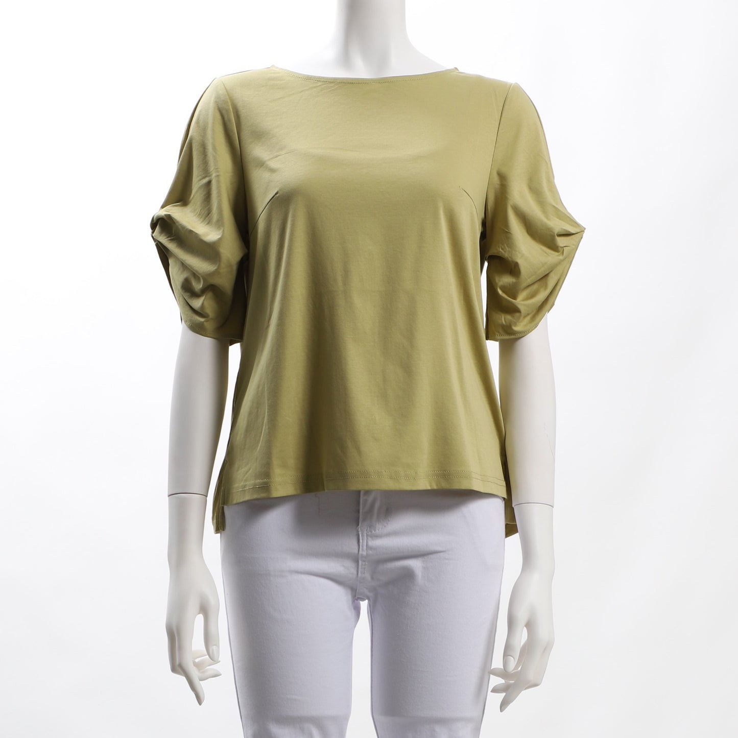 ボリュームスリーブバックボタンカットソー