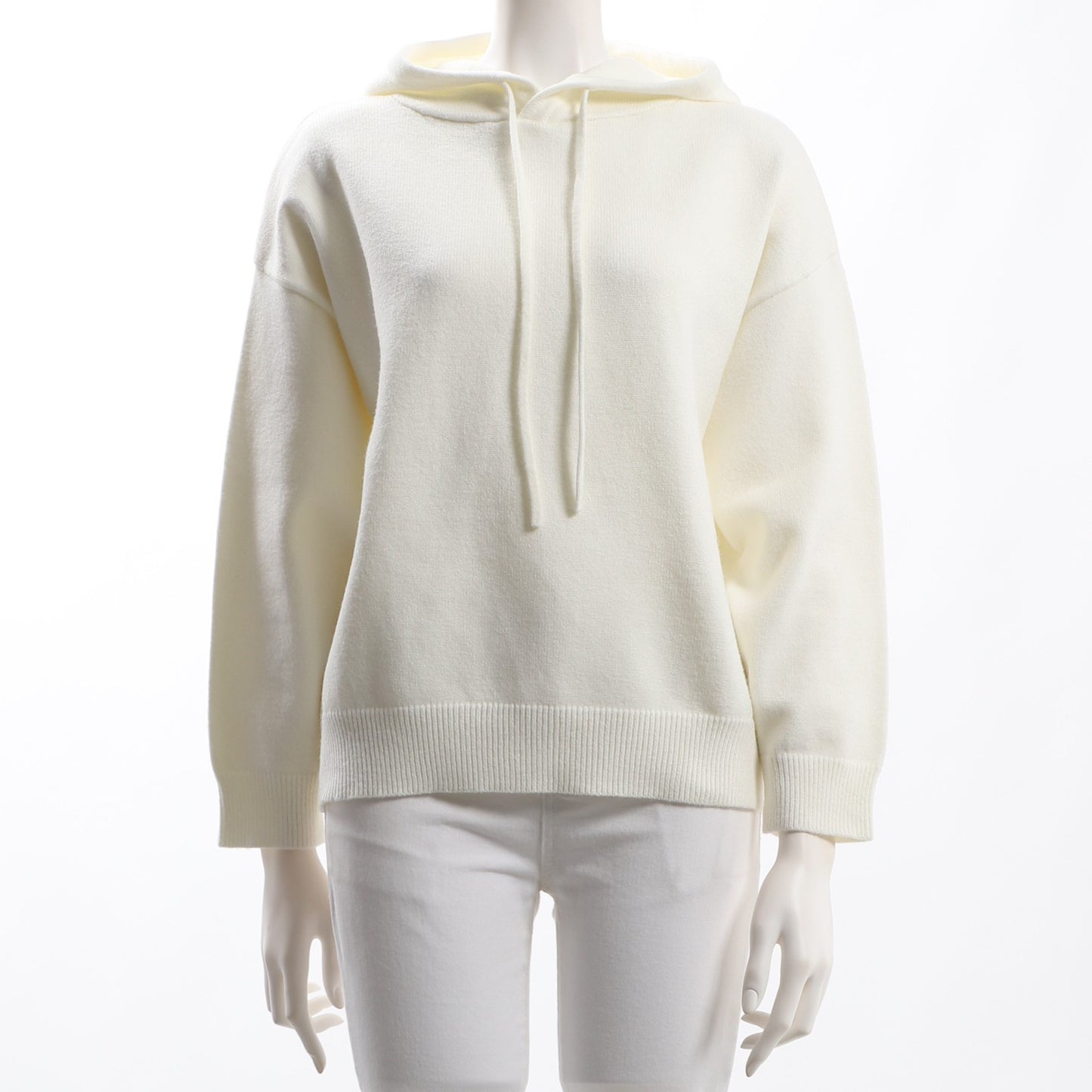 シンプルデザインニットフーディ