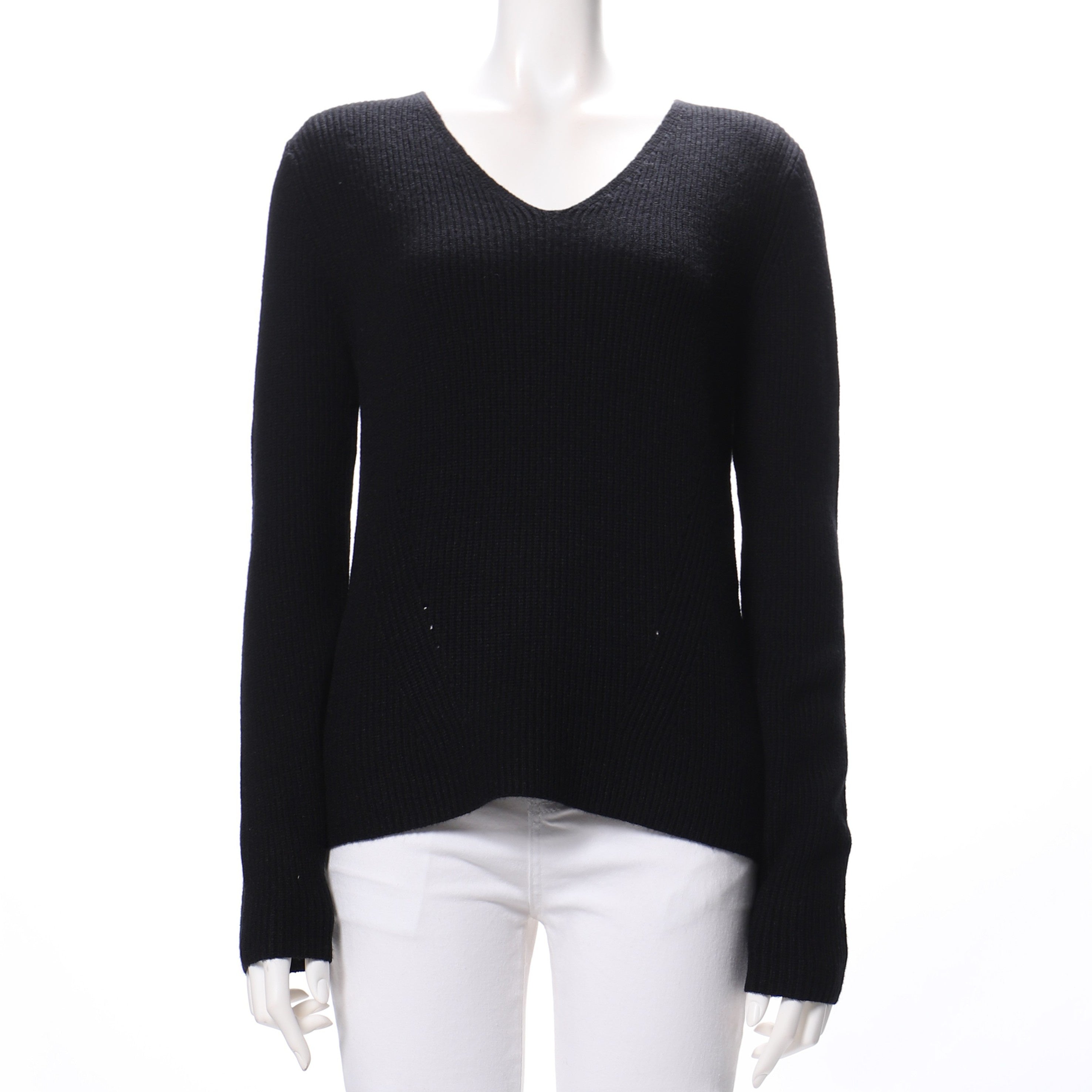 片畦アイレットVネックニット