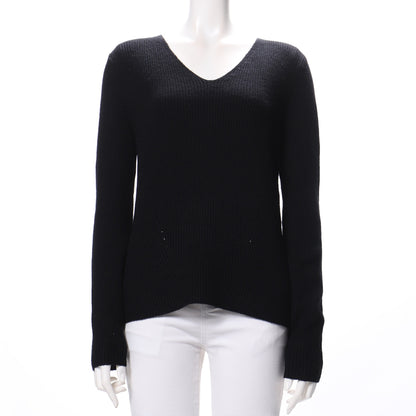 片畦アイレットVネックニット