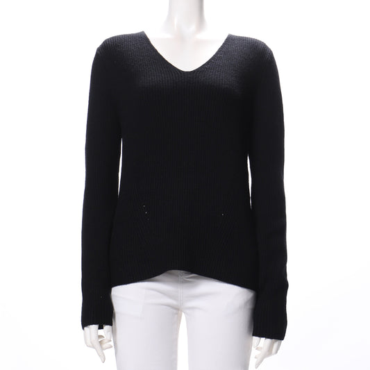 片畦アイレットVネックニット