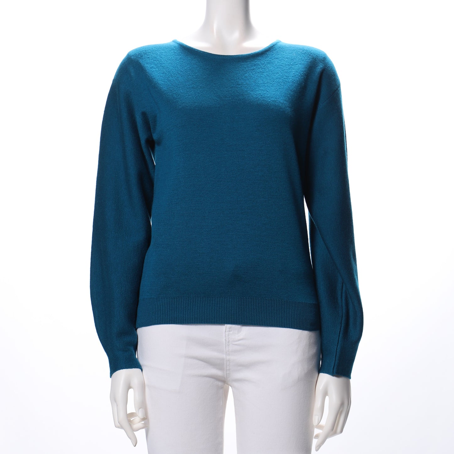 バックレースアップデザインラウンドネックニット