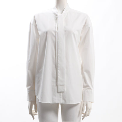 リボンタイ前開きシャツ