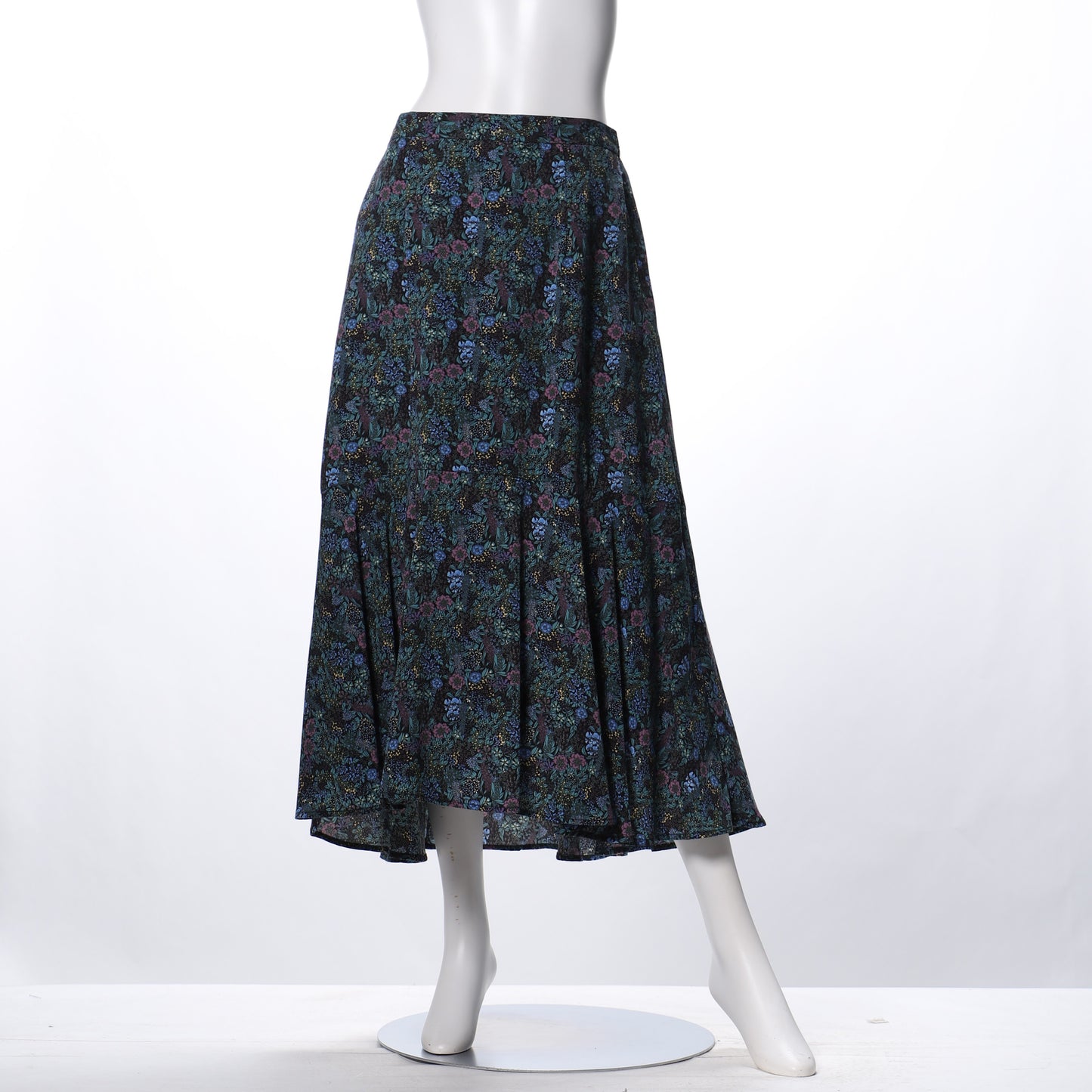 ダークフラワープリントフィッシュテールスカート