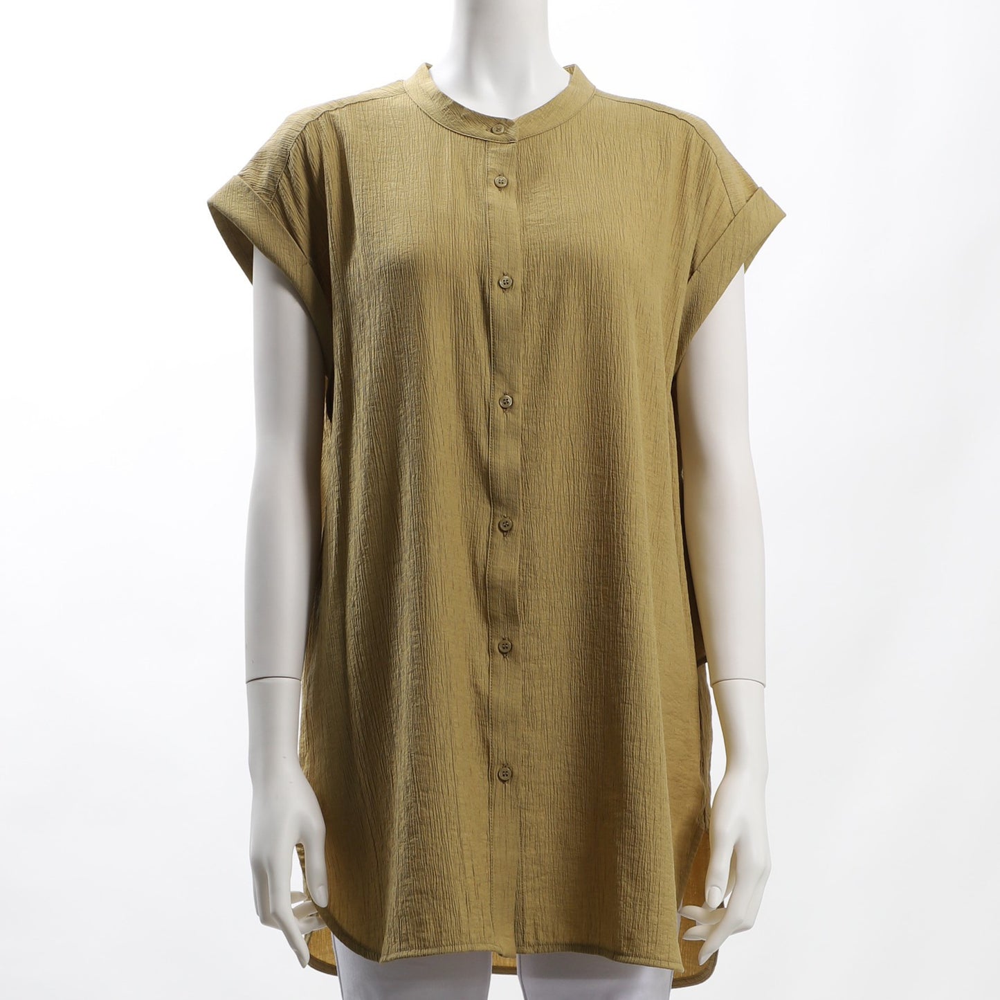 バックデザイン前開きブラウス