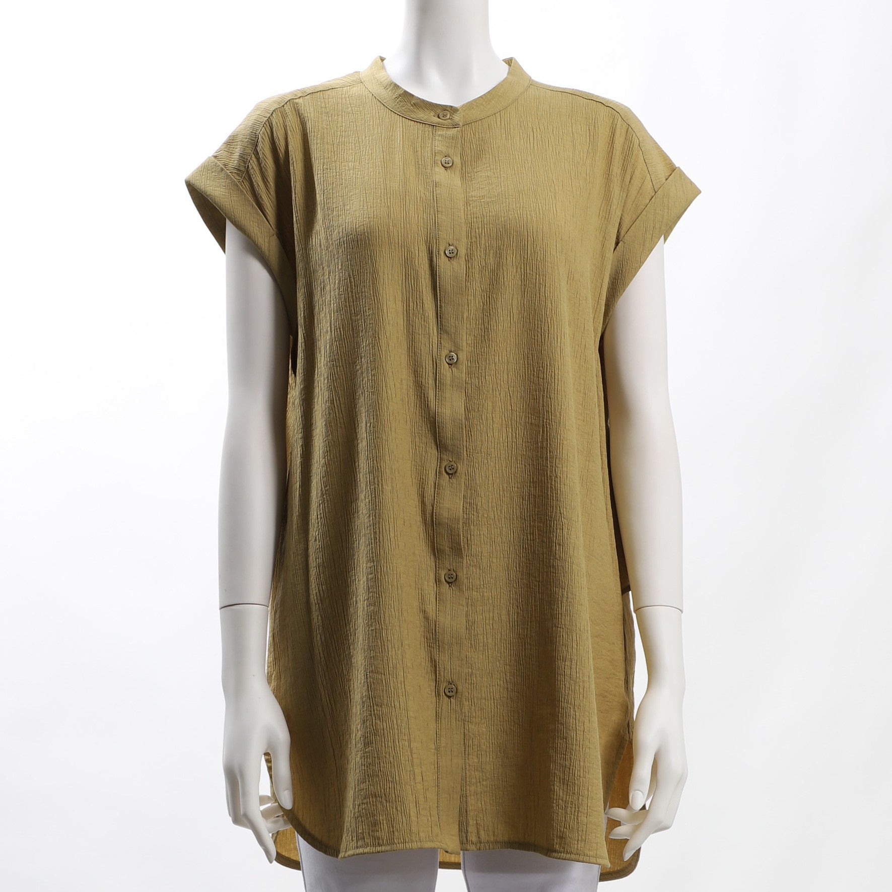 バックデザイン前開きブラウス