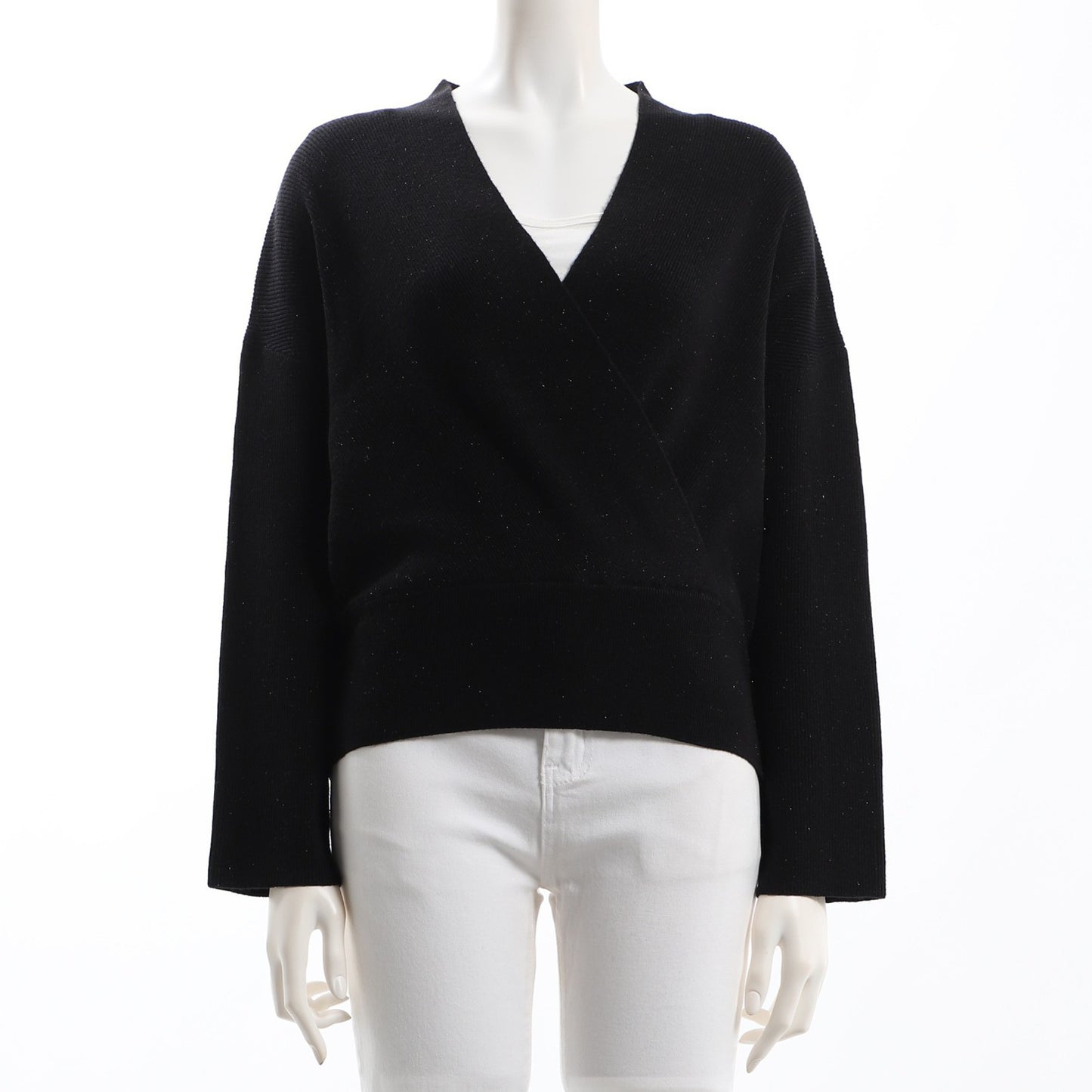 ラメ混カシュクールニット